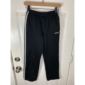 Adidas Juniors Track Pants Size Large 14/16 Elastic Waist Cuffed Tapered Leg